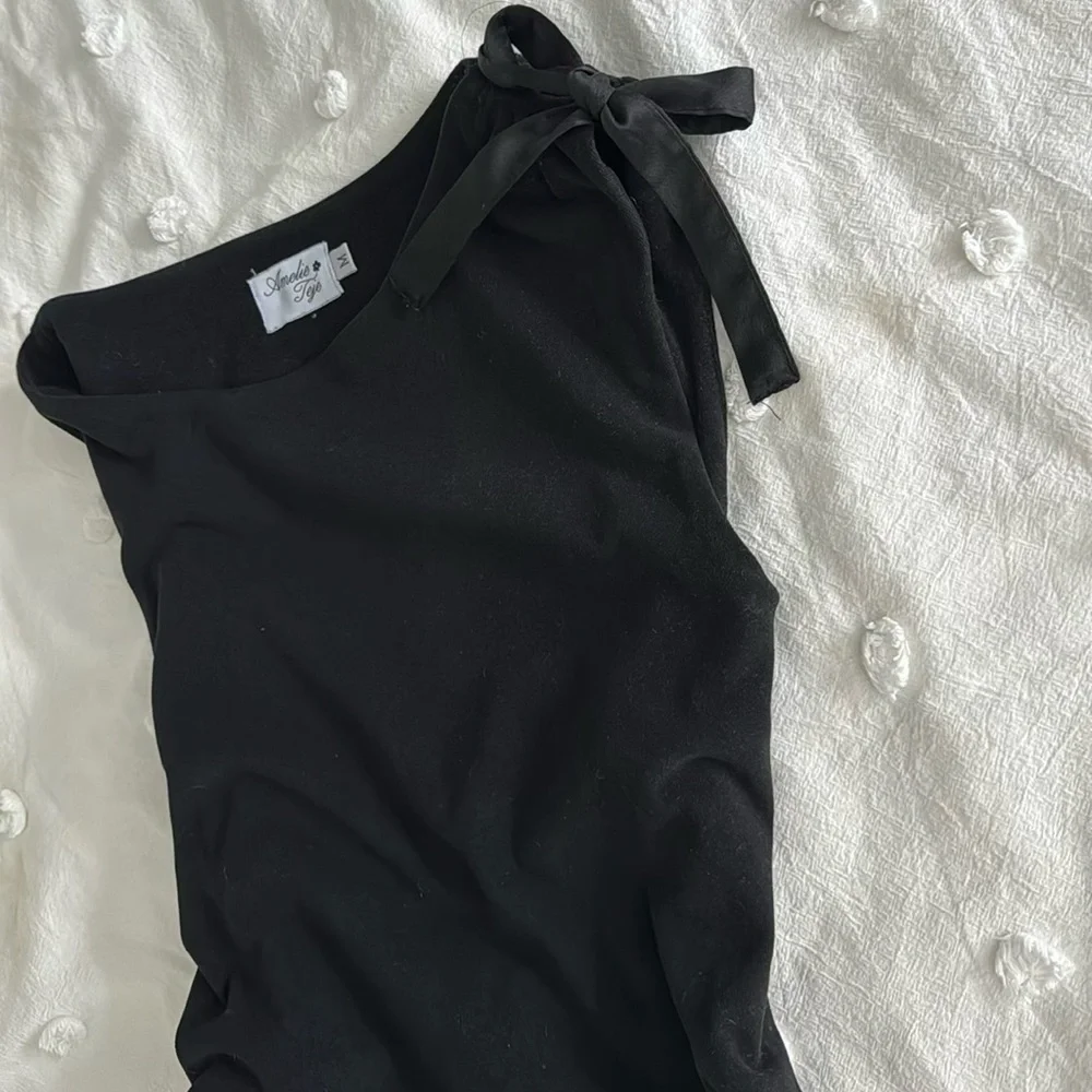 Amelie Teje Ribbon Top Noir - Picture 2 of 10